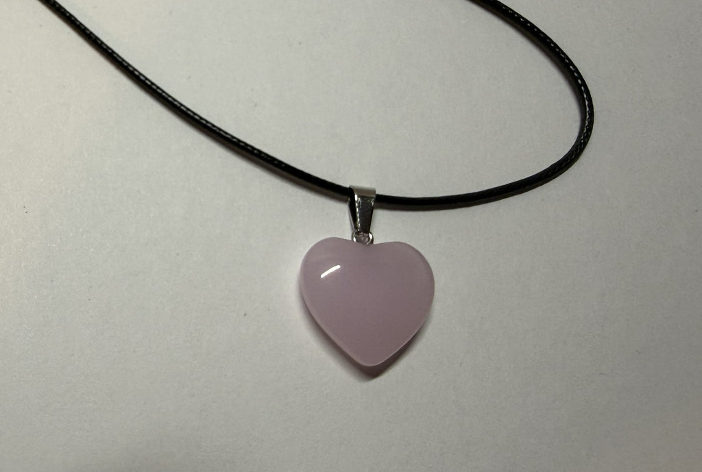 Pink Heart Pendant Necklace – 18" Faux Leather Cord | Cute Romantic Jewelry | Minimalist Heart Charm Necklace