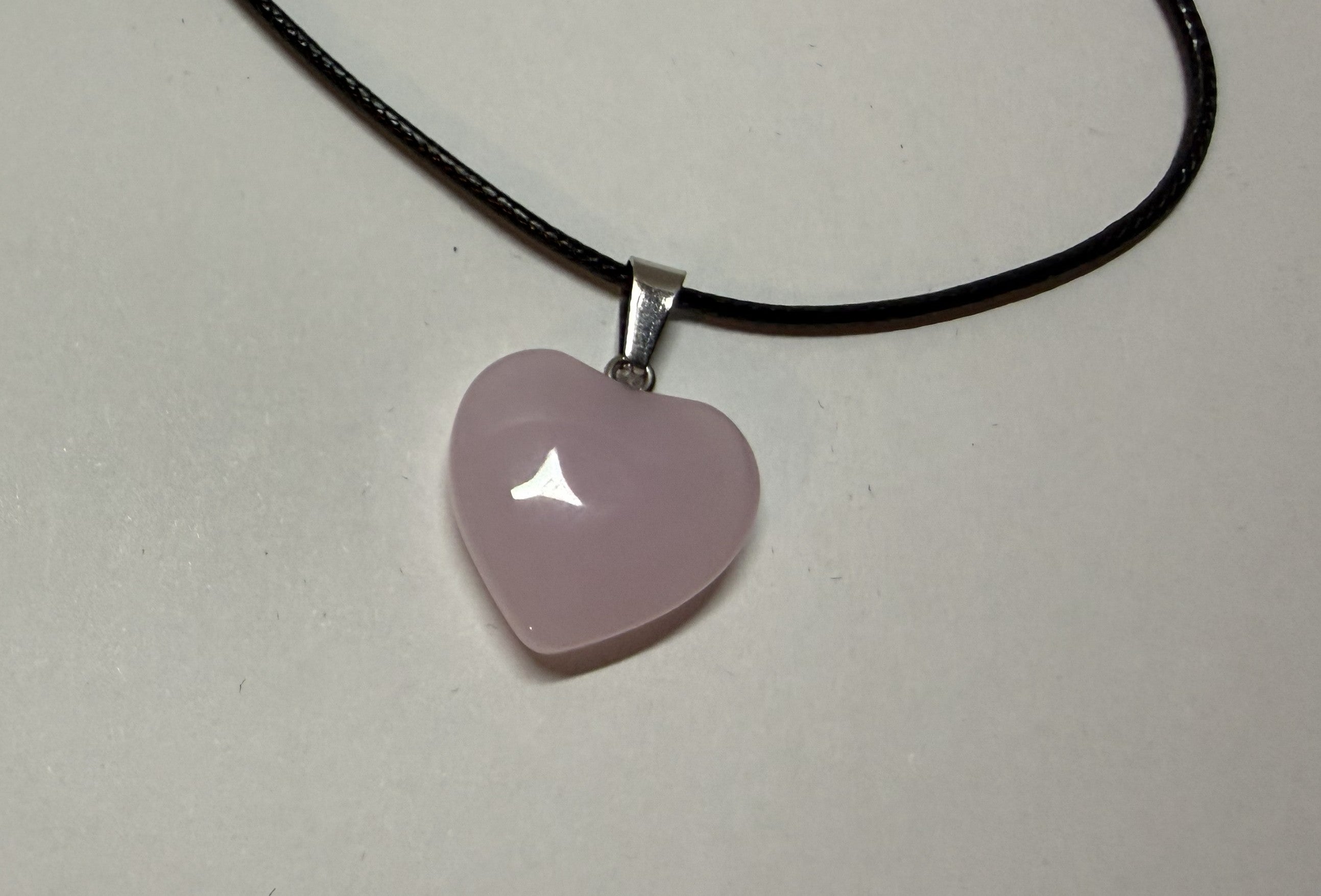 Pink Heart Pendant Necklace – 18" Faux Leather Cord | Cute Romantic Jewelry | Minimalist Heart Charm Necklace