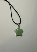 Glow Green Star Pendant Necklace – 18" Faux Leather Cord | Cute Celestial Jewelry | Kawaii Star Charm
