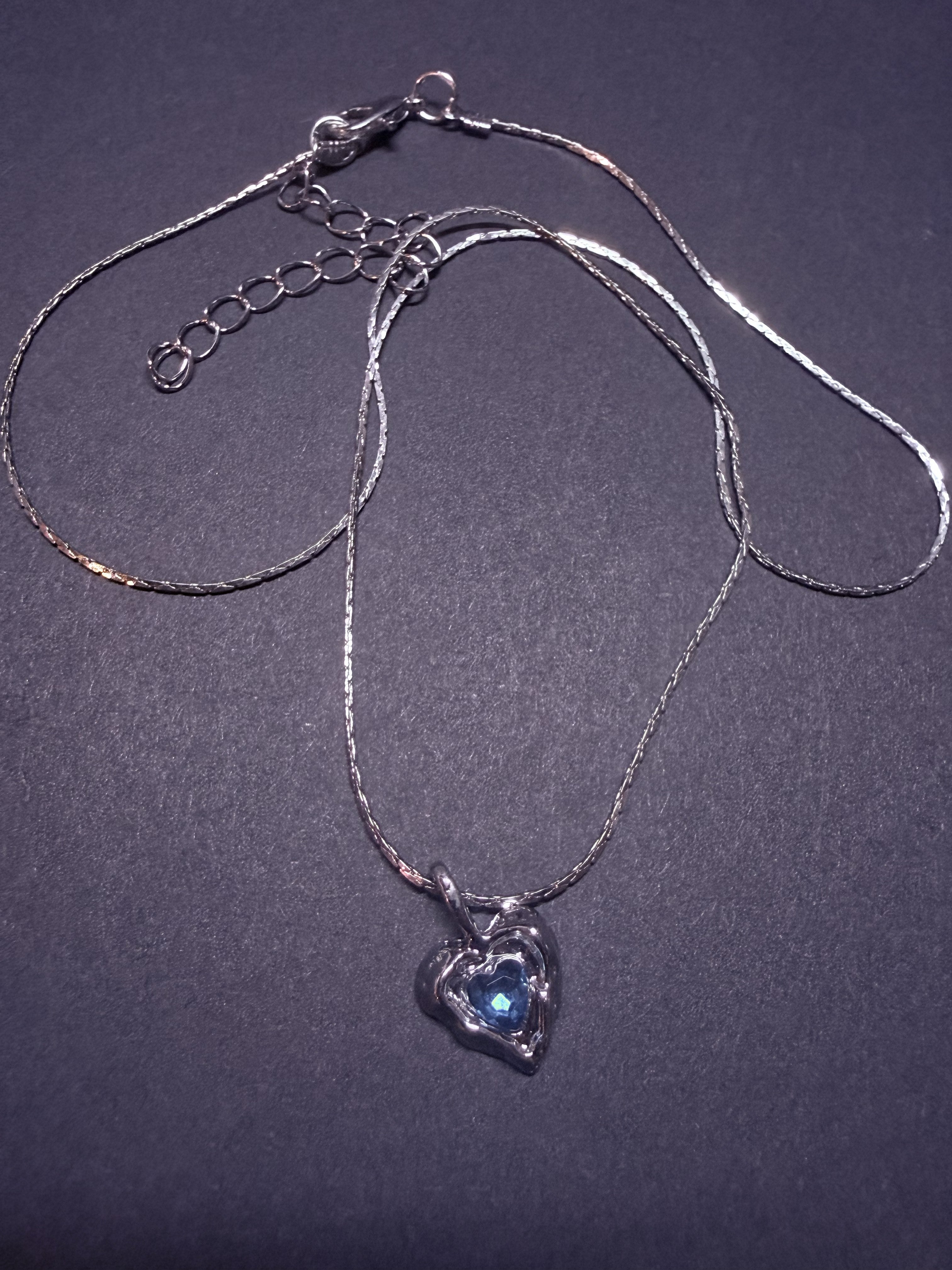 Delicate Heart Pendant Necklace – 18” Zinc Alloy Chain