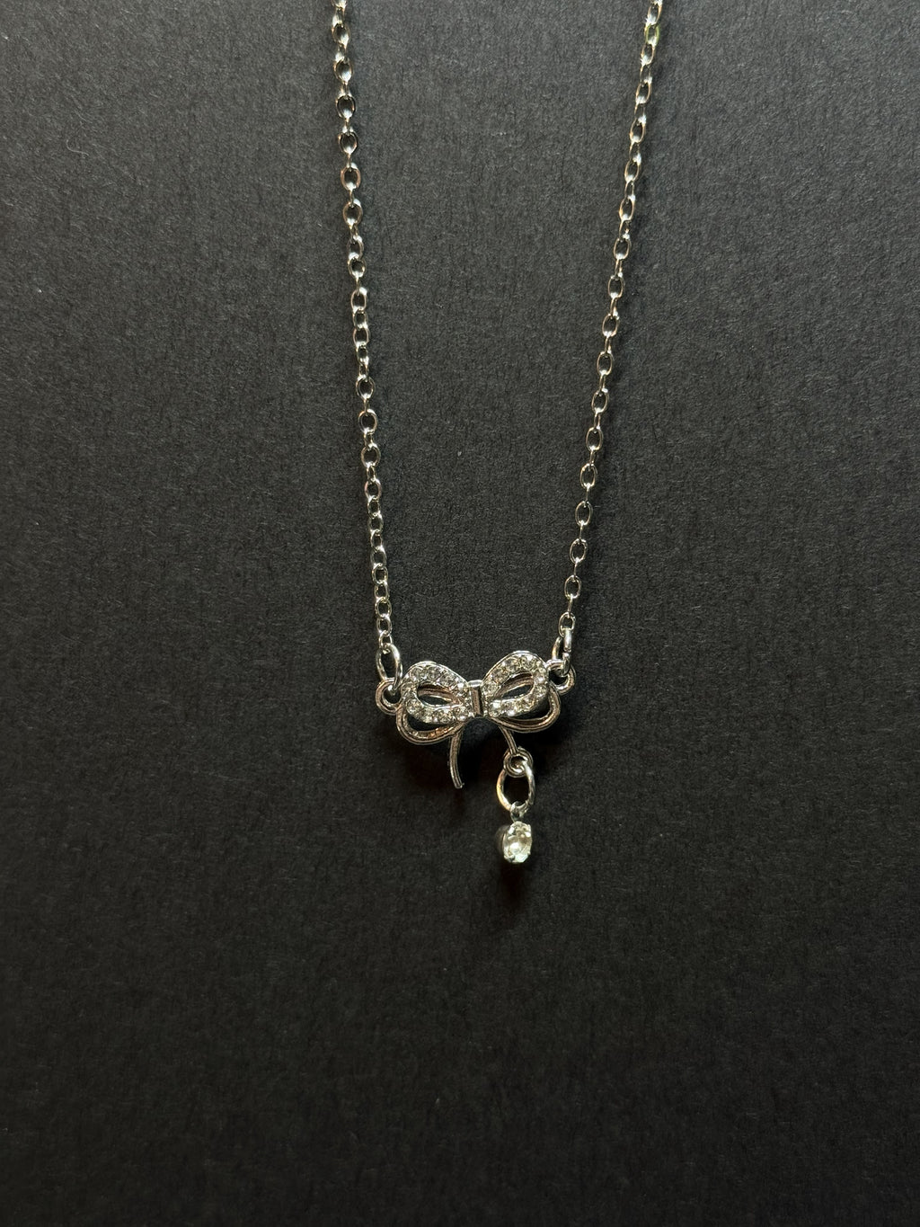 Dainty Bow Pendant Necklace – 16” Chain