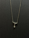 Dainty Crystal Drop Necklace – 18” Chain