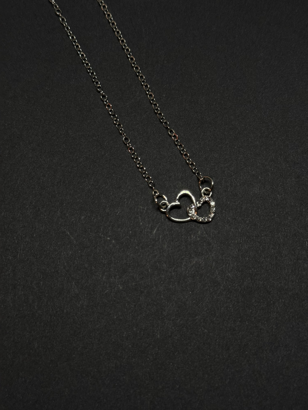Double Heart Necklace – 16” Chain