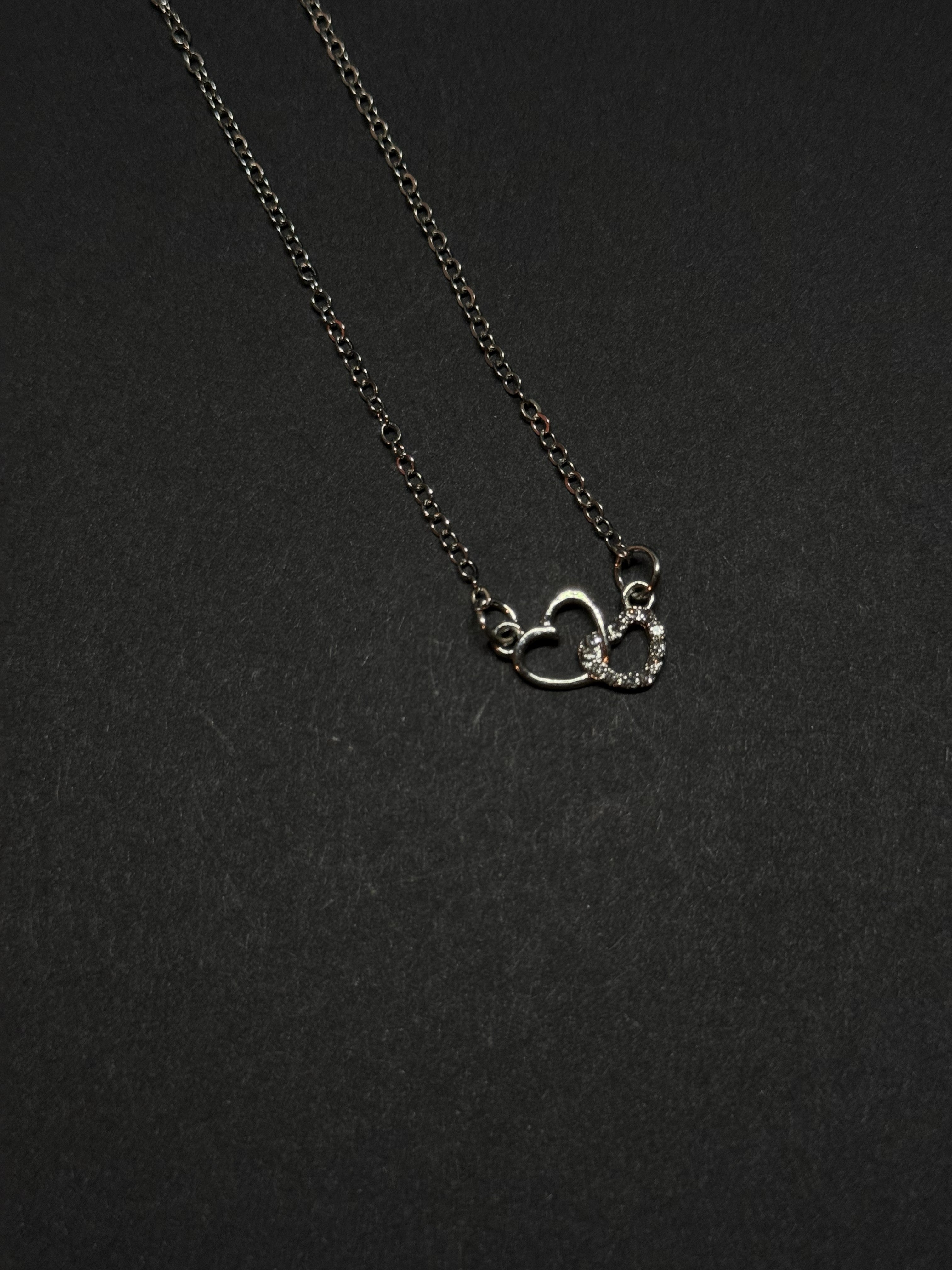 Double Heart Necklace – 16” Chain
