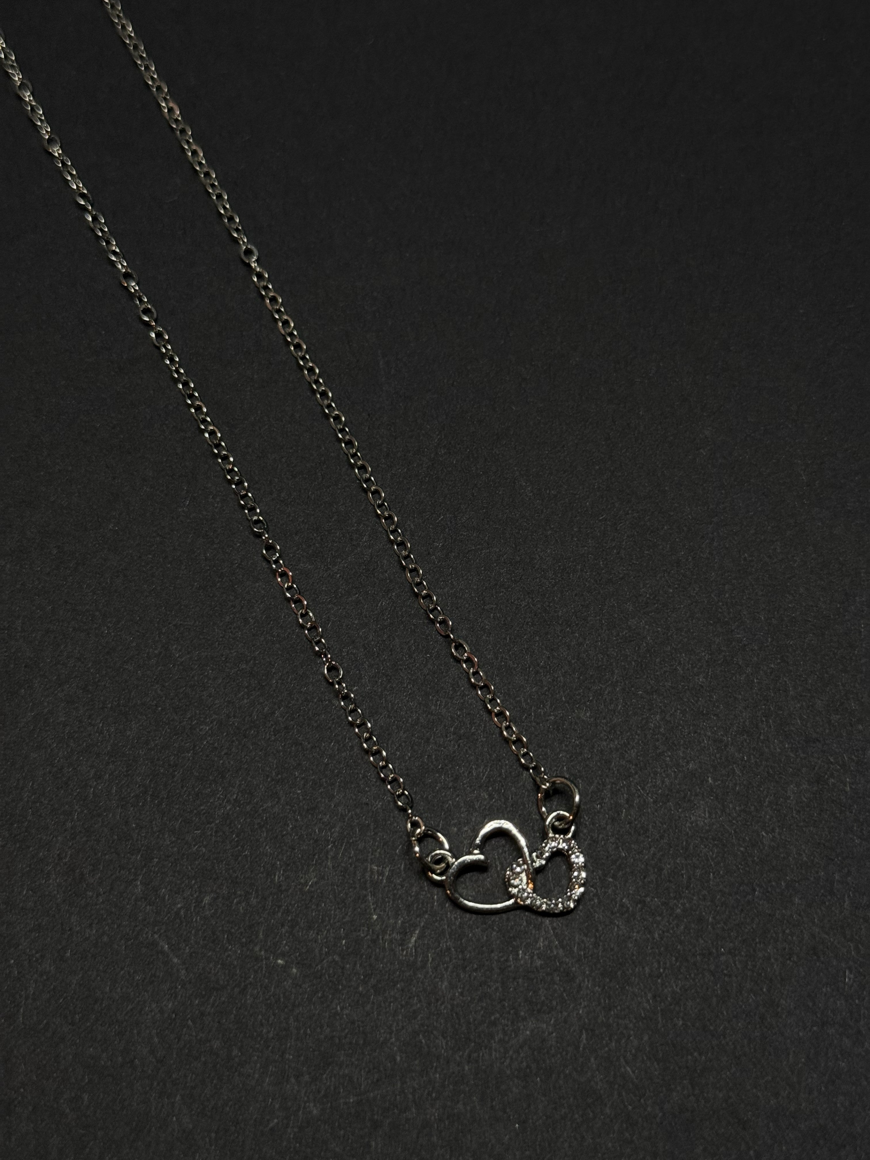 Double Heart Necklace – 16” Chain