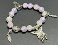 Lavender Beaded Butterfly Charm Bracelet – Stretch Fit