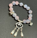 Pink and Blue Pastel Beaded Charm Bracelet – Stretch Fit