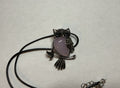 Pink Owl Pendant Necklace – Silver Tone Charm on 18" Faux Leather Cord